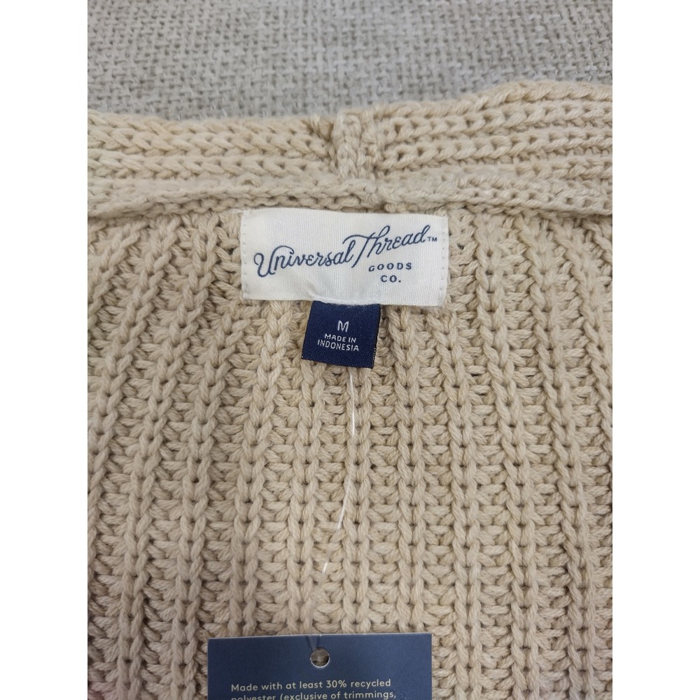 Universal Thread Womens Shaker Stitch V-Neck Sweater Oatmeal Beige Medium NEW - Picture 3 of 16